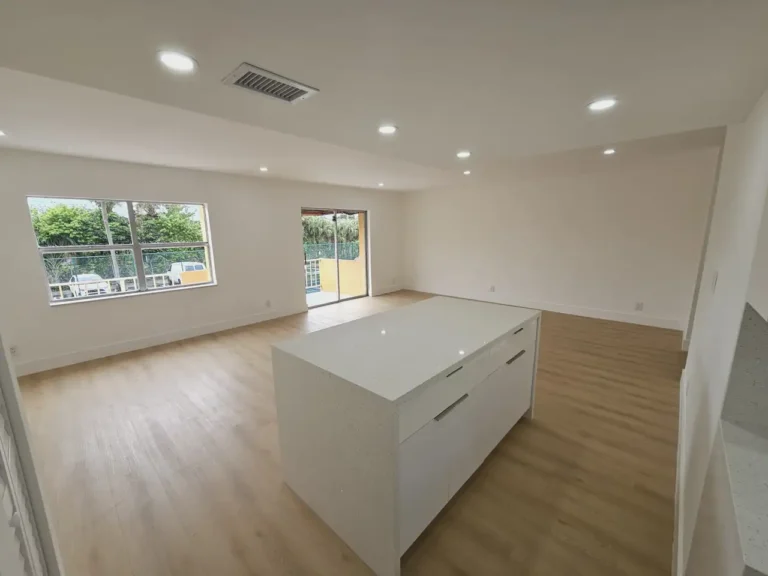Capturing the mood and quality of the interior finish in the Hialeah project under evening lighting.